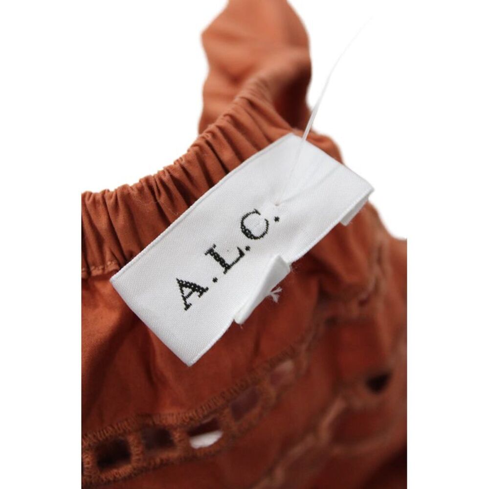 ALC Womens Short Puff Sleeve Embroidered Maxi Dress Orange Size 6 - Picture 4 of 6